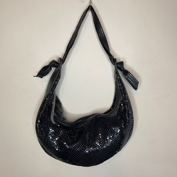 BLACK Sparkly‎ Soft Shell Evening Bag - Picture 1 of 6